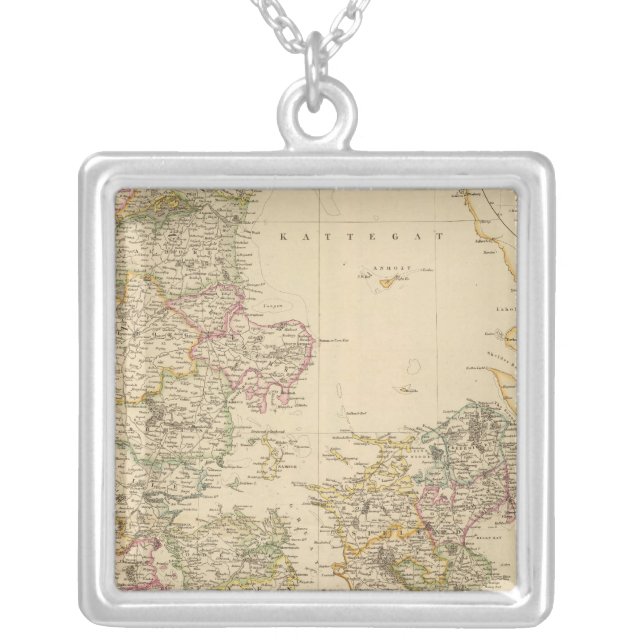 Sweden, Norway 3 Silver Plated Necklace (Front)