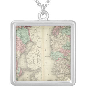 Sweden, Norway, and Denmark 2 Silver Plated Necklace