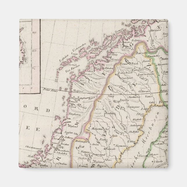 Sweden, Norway, Iceland Magnet (Front)