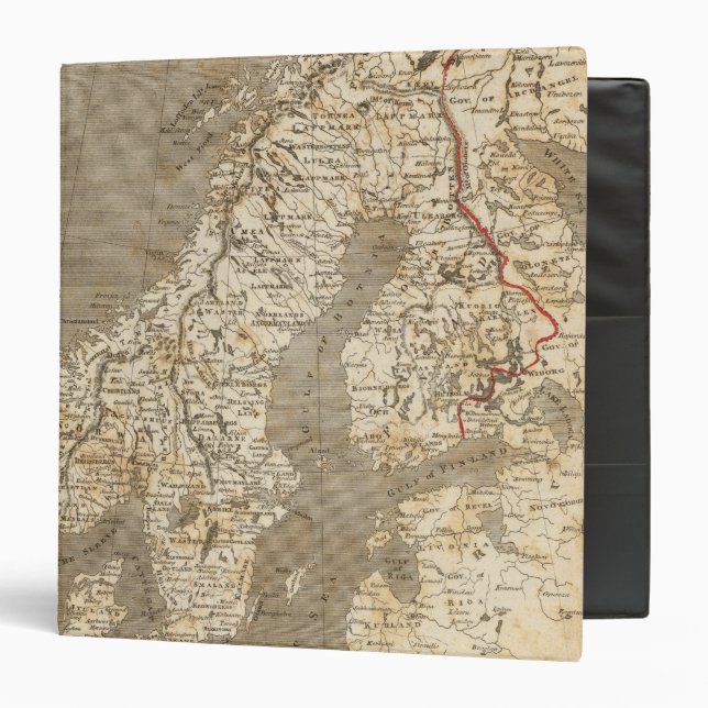 Sweden, Norway Map by Arrowsmith 3 Ring Binder (Front/Inside)