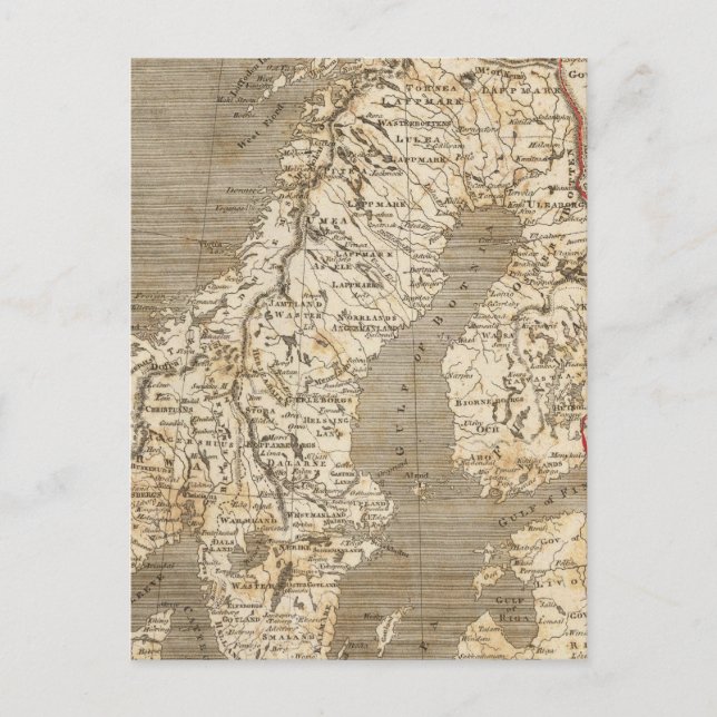 Sweden, Norway Map by Arrowsmith Postcard (Front)