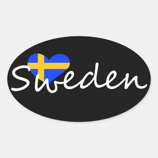 Sweden Oval Sticker (Front)