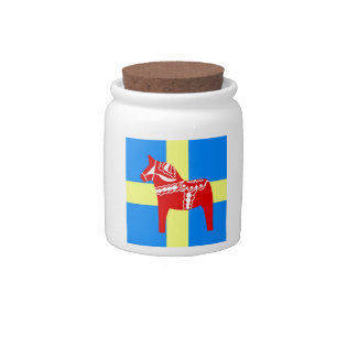 Sweden Red Dala Horse Candy Jar