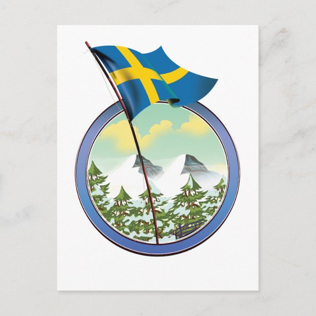 Sweden retro logo postcard (Front)