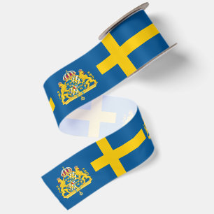 Sweden Ribbon, Emblem, patriotic, Swedish Flag Satin Ribbon