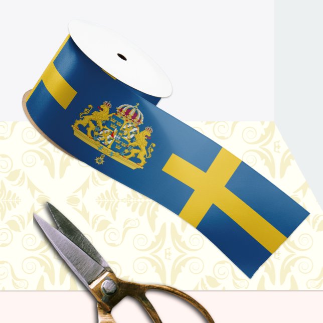 Sweden Ribbon, Emblem, patriotic, Swedish Flag Satin Ribbon (Creator Uploaded)