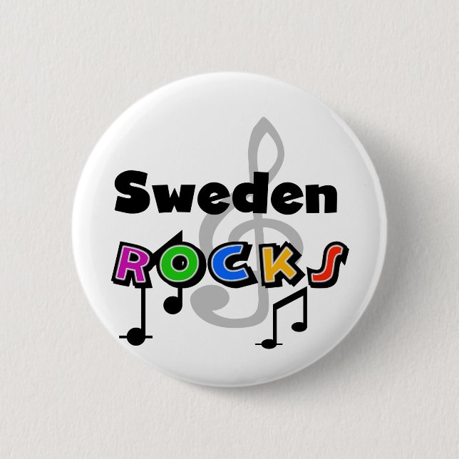 Sweden Rocks Pinback Button (Front)
