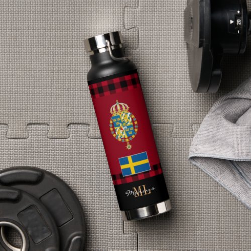 Sweden Rustic Vacuum Insulated Swedish Flag Water Bottle
