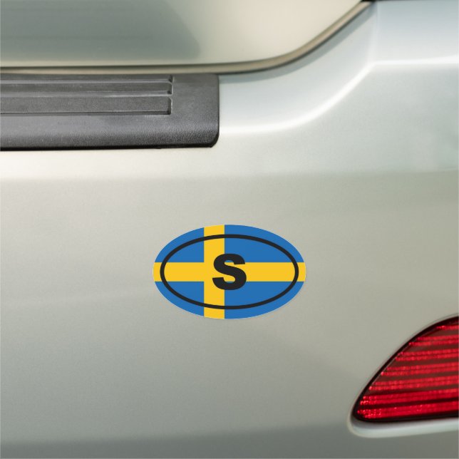 Sweden S European Oval Car Magnet (In Situ)