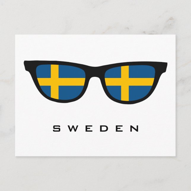 Sweden Shades custom text & color postcard (Front)