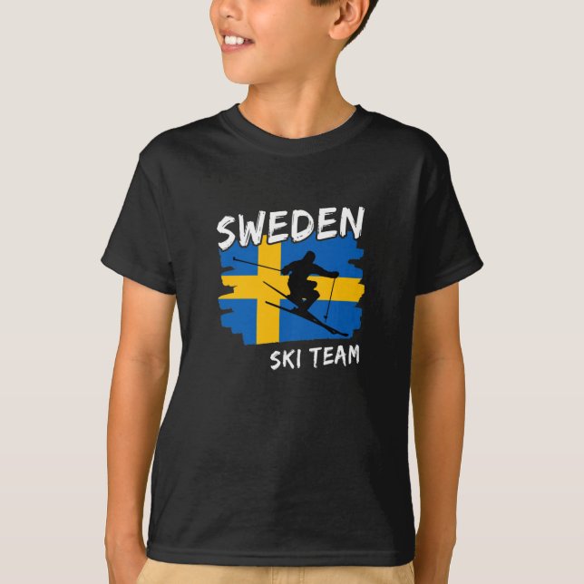 Sweden Ski  T-Shirt (Front)