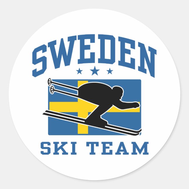 Sweden Ski Team Classic Round Sticker (Front)
