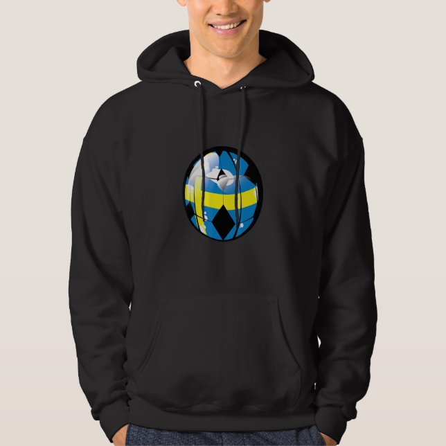 Sweden Soccer Calcio Futboll Fussball Jersey Sveri Hoodie (Front)