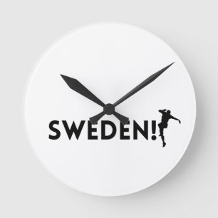 Sweden soccer round clock