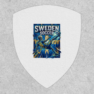 Sweden Soccer Skeleton Striker Nations Poster Styl Patch