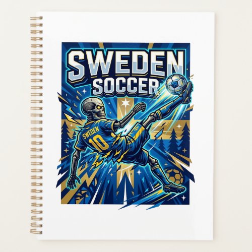 Sweden Soccer Skeleton Striker Nations Poster Styl Planner