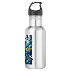 Sweden Soccer Skeleton Striker Nations Poster Styl Stainless Steel Water Bottle