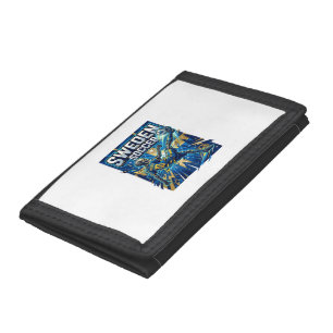 Sweden Soccer Skeleton Striker Nations Poster Styl Trifold Wallet