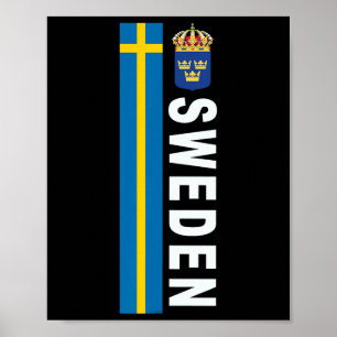 Sweden Soccer-style Swedish Flag Design Poster