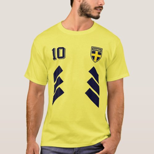 Sweden Soccer Swedish Football Retro 10 Jersey T_Shirt