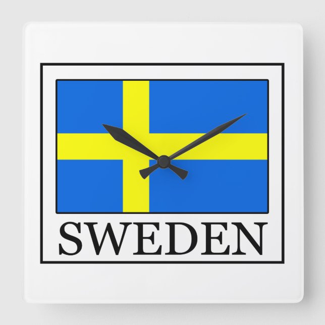 Sweden Square Wall Clock (Front)