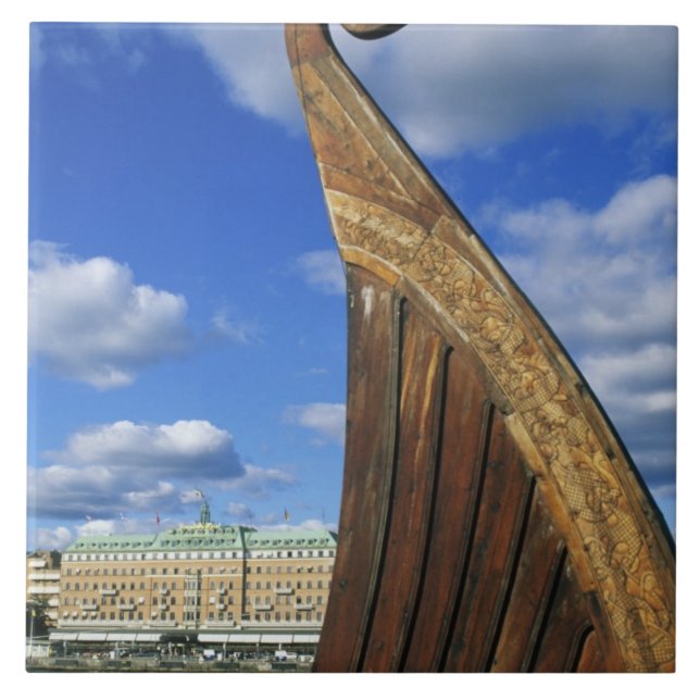 Sweden, Stockholm, harbor, from Gamla Stan, Tile (Front)