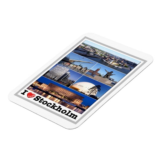 Sweden - Stockholm - I Love - Magnet (Left Side)