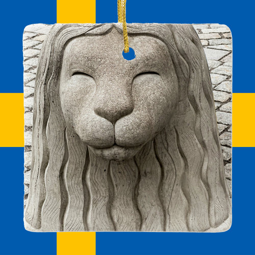 Sweden Stone Lion Statue Stockholm Photo Ceramic Ornament