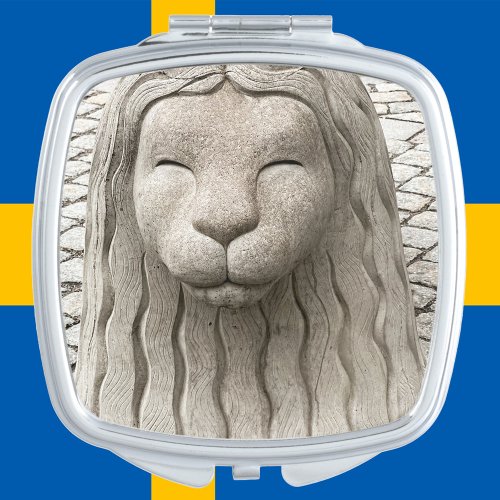 Sweden Stone Lion Stockholm Old Town Photo Compact Mirror