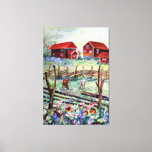 Sweden Stuga Farm Scandinavian Farmhouse Canvas Print