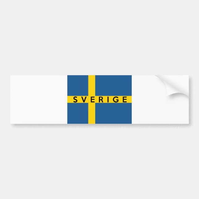sweden sverige flag country swedish text name bumper sticker (Front)