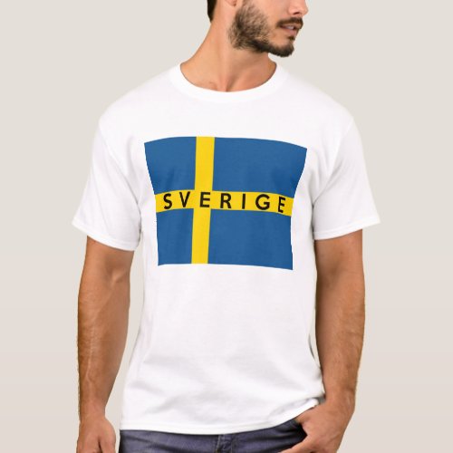 sweden sverige flag country swedish text name T_Shirt