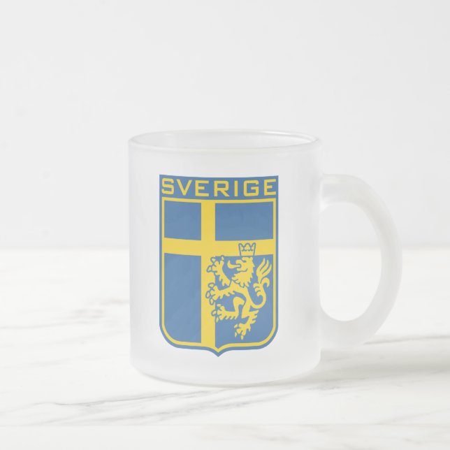 Sweden Sverige Frosted Glass Coffee Mug (Right)