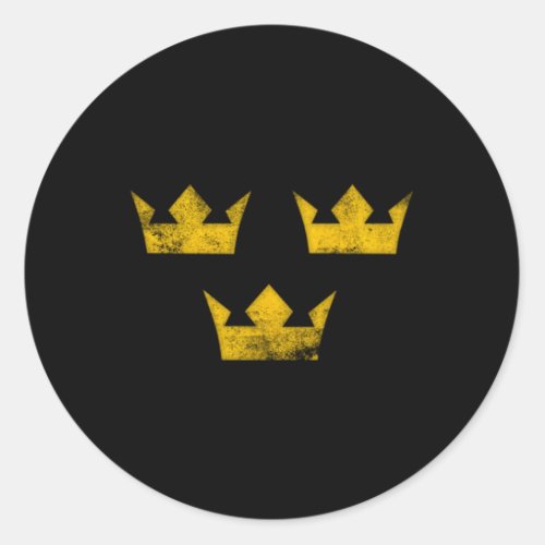 Sweden Sverige Hockey Tre Kronor Three Crowns Classic Round Sticker