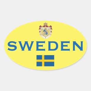 Sweden - Sweden Euro-Style Oval Sticker