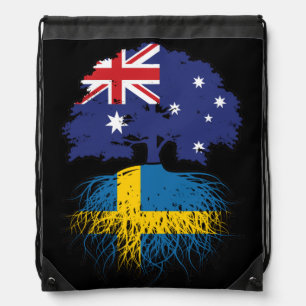 Sweden Swedish Australian Australia Tree Roots Drawstring Bag