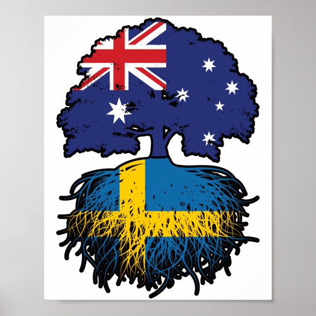 Sweden Swedish Australian Australia Tree Roots Poster (Front)