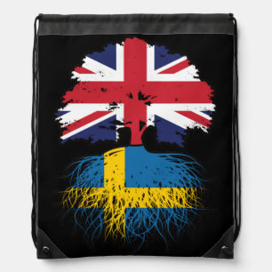 Sweden Swedish British UK United Kingdom Britain Drawstring Bag