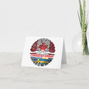 Sweden Swedish Canadian Canada Tree Roots Flag Card