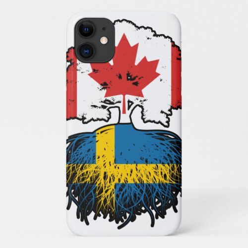 Sweden Swedish Canadian Canada Tree Roots Flag iPhone 11 Case