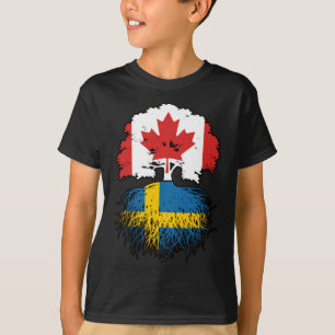 Sweden Swedish Canadian Canada Tree Roots Flag T-Shirt