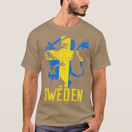 Sweden Swedish Coat of Arms Flag T_Shirt