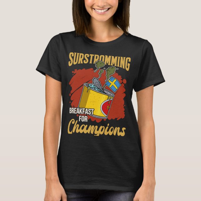 Sweden Swedish fish specialty Surstromming puke fi T-Shirt (Front)