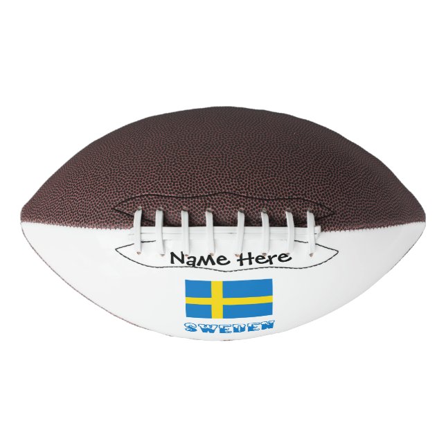 Sweden Swedish Flag Black Personalization  Football (Front)