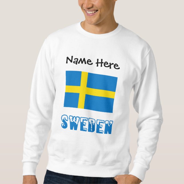 Sweden Swedish Flag Black Personalization  Sweatshirt (Front)