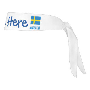 Sweden Swedish Flag Blue Personalization Tie Headband