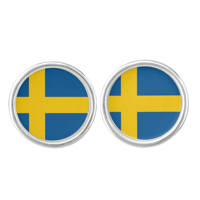 Sweden (Swedish) Flag Cufflinks (Front)