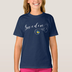Sweden, Swedish Flag In A Heart T-Shirt