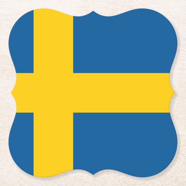 Sweden (Swedish) Flag Paper Coaster (Front)