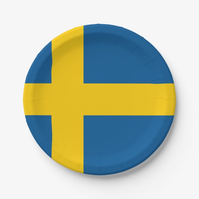 Sweden (Swedish) Flag Paper Plates (Front)